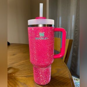 Stanley Passion Pink 40oz Custom Bedazzled!